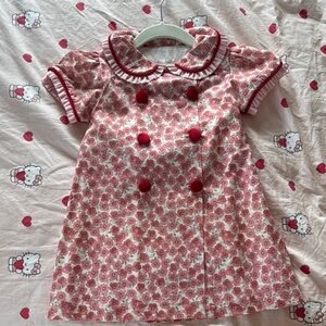 Floral Pink Dress with Red Accents